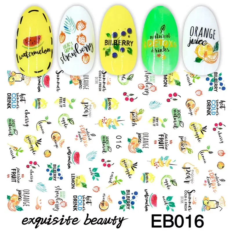 

EB series EB016 cartoon 3D Back glue Self-adhesive Nail art Nail sticker decoration tool Sliders For Nail Decals