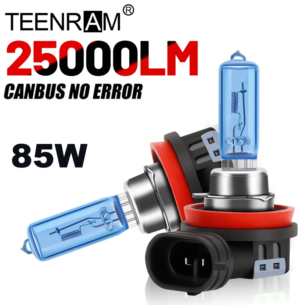 25000LM Halogen headlight bulb car headlights 85W 12V H1 H7 H8 H9 H11 9005 HB3 9006 HB4 Super Bright 6000K Auto Fog Lamps 12V