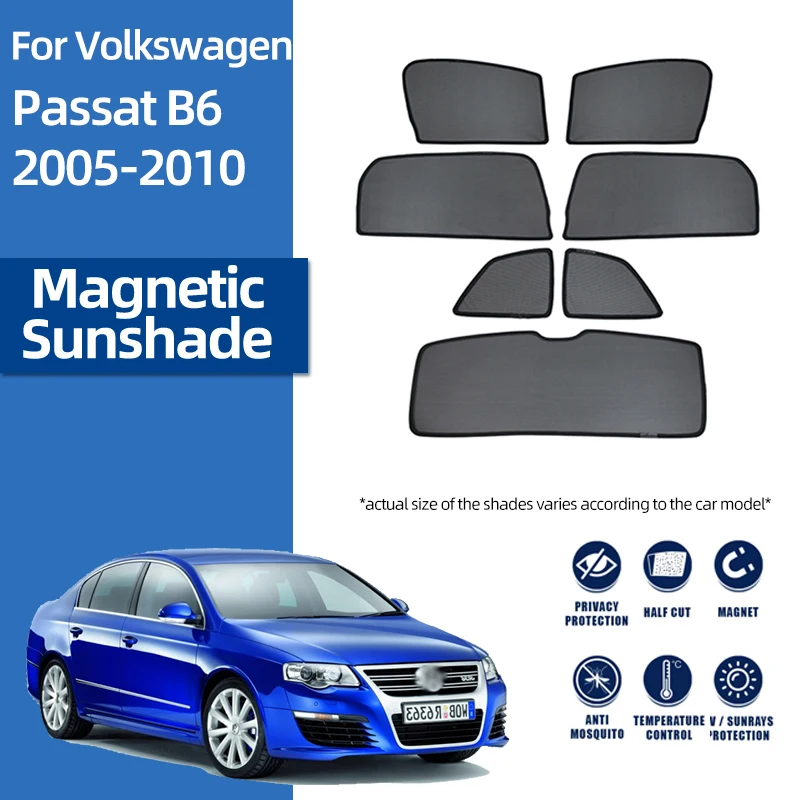 

For Volkswagen VW Passat B6 Sedan 2005-2011 Magnetic Car Sunshade Shield Front Windshield Rear Side Window Sun Shade Visor