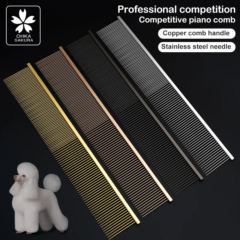 Pet Hair Comb Sakura Grooming Piano Comb Poodle Pull Hair Open Knot for Competition Style