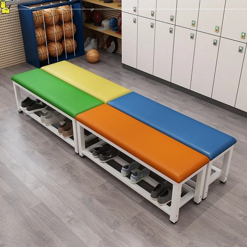 Gym Locker Room Bathroom Lounge Area Shoe Change Stool Home Seat Cushioned Shoe Rack Storage Cabinet