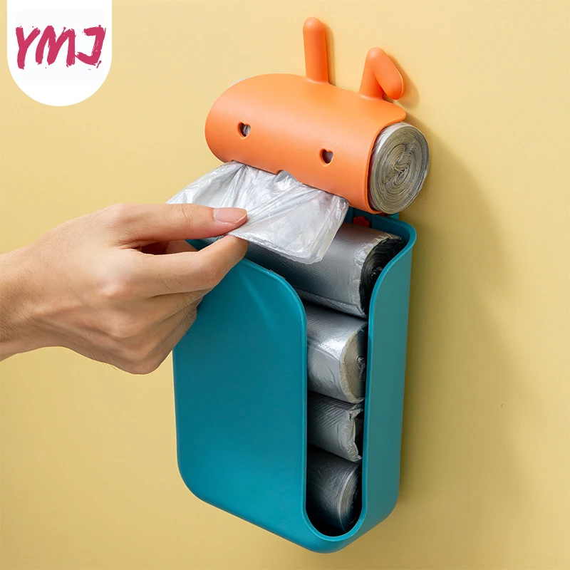 1PC Garbage Bag Box Kitchen Organizer Bathroom Wall Hanging Storage
