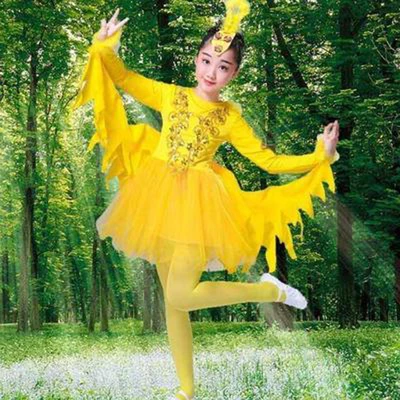 

Children's animal costumes peacock dance costumes chicken bird dance costumes girls little cabbage plume dance costumes