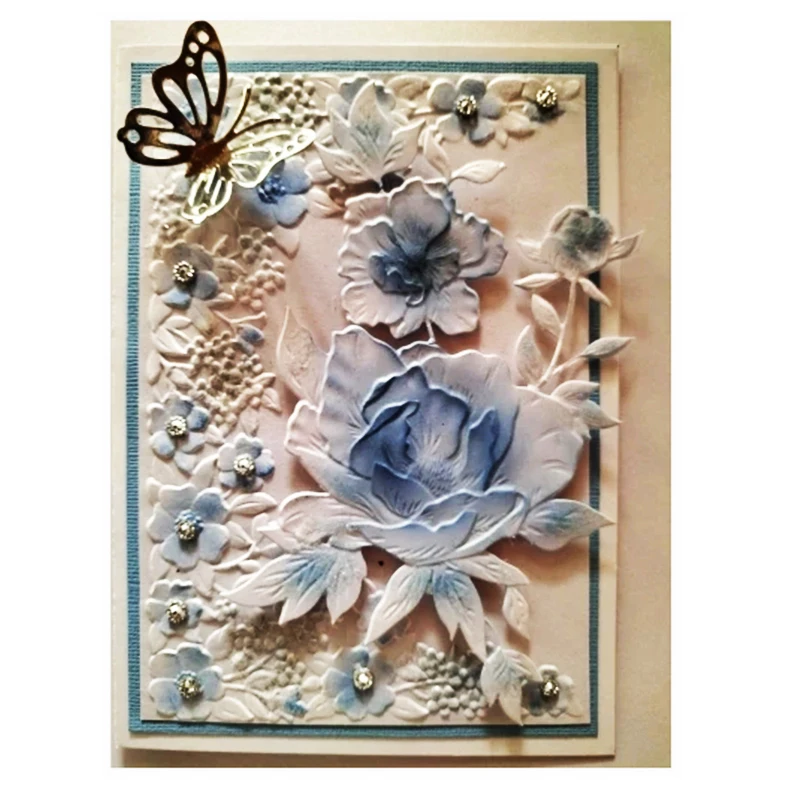 Rose Flowers 3d Embossing Folder Scrapbooking Tools Dies Materials DIY Craft Supplies Photo Album Decor Card Background Makin