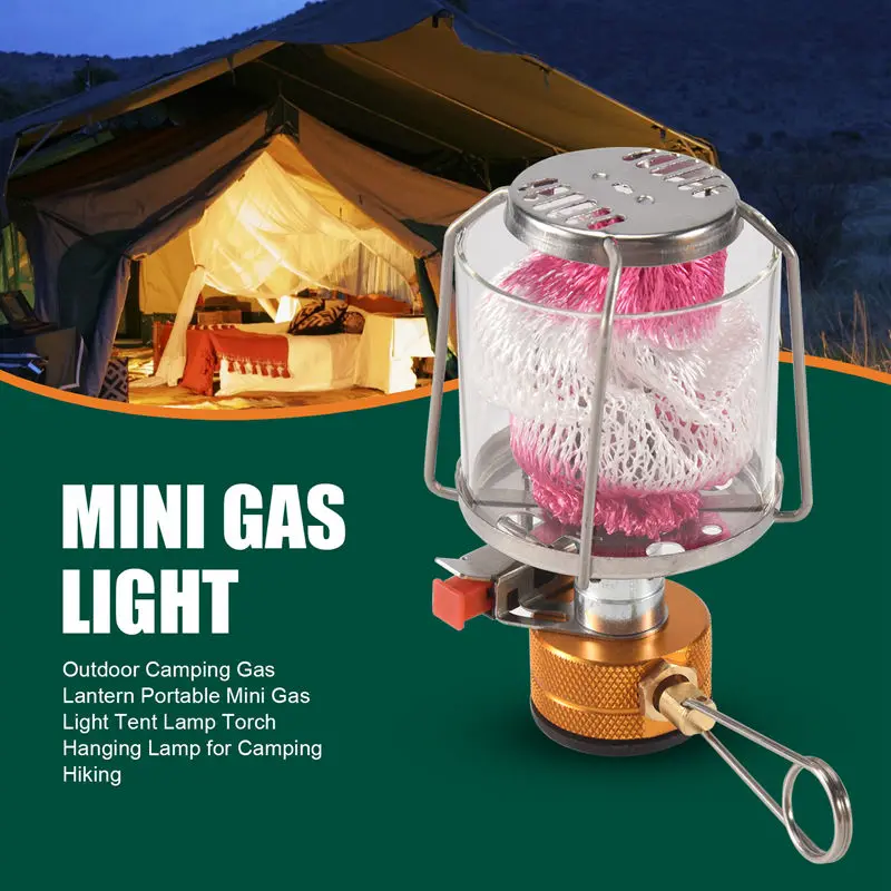 Outdoor Camping Gas Lantern Portable Mini Gas Light Tent Lamp Torch Hanging Lamp For Camping Hiking