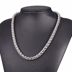 Silver Color Round Box Chain, 5mm Stainless Steel Unisex Necklace - 24 Inch (A)