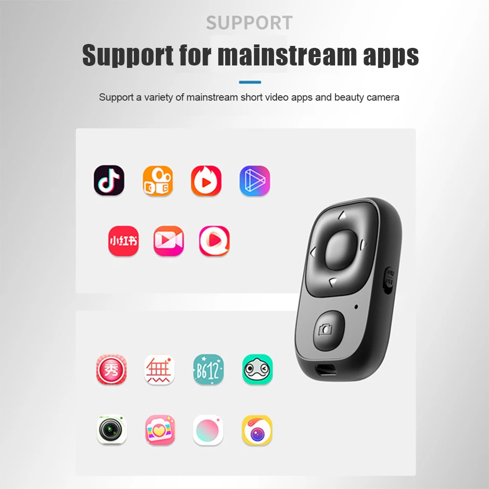 Rechargeable Mini Bluetooth-compatible Remote Control Wireless Controller Self-Timer Camera Stick Shutter Release Selfie Button camera remote shutter button,camera remote shutter release