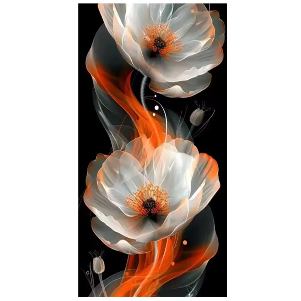 ファンタジーのダイヤモンド絵画,大きなサイズ,青と金の花,正方形と