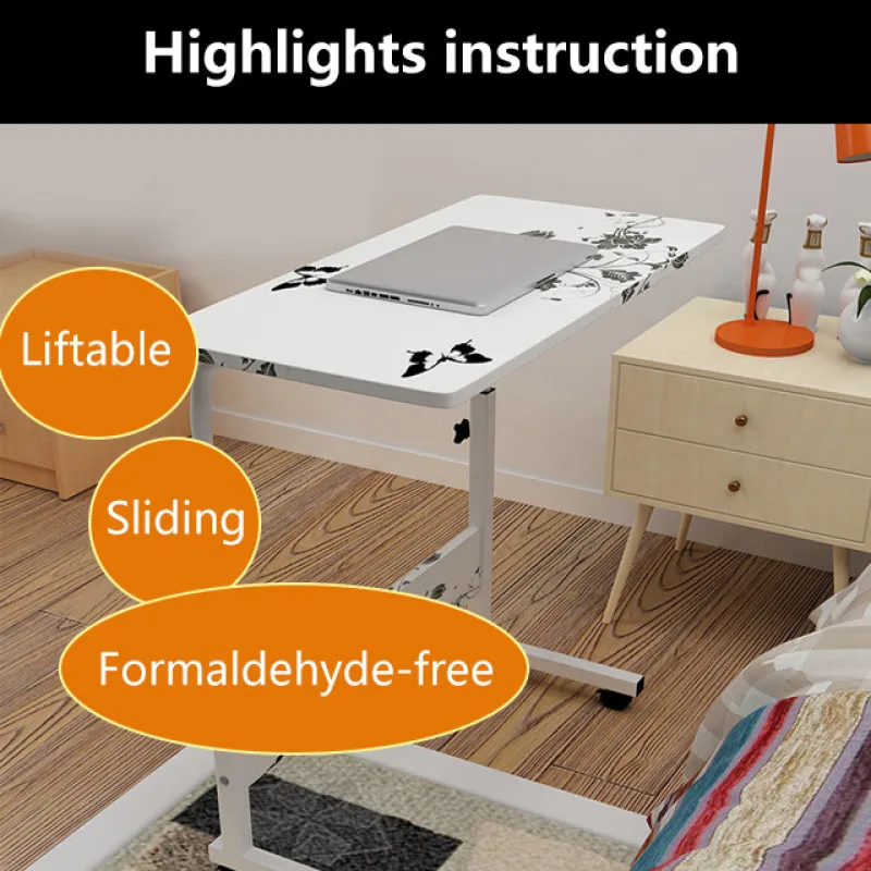 Household lifting computer desk Bed removable study table bedside Portable writing table for lazy