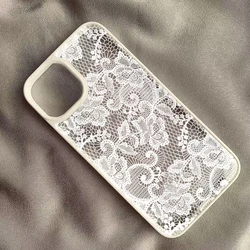 Vintage White Lace Floral Protective Phone Case Cover - iPhone 12 Mini (B)