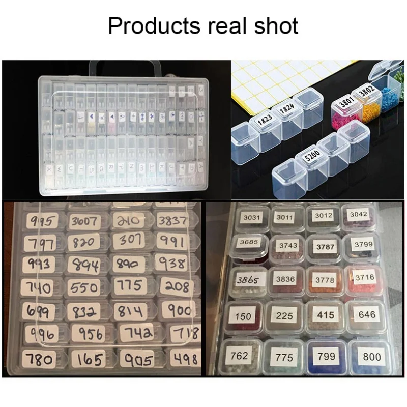 500 1000 sheet square round Classification Label stickers Diamond Painting Tools Diamond Distinguish Storage box