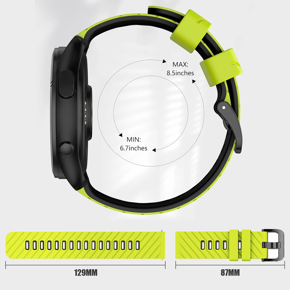 Silicone Sport Wristband for Smartwatch - Replaceable Accessory