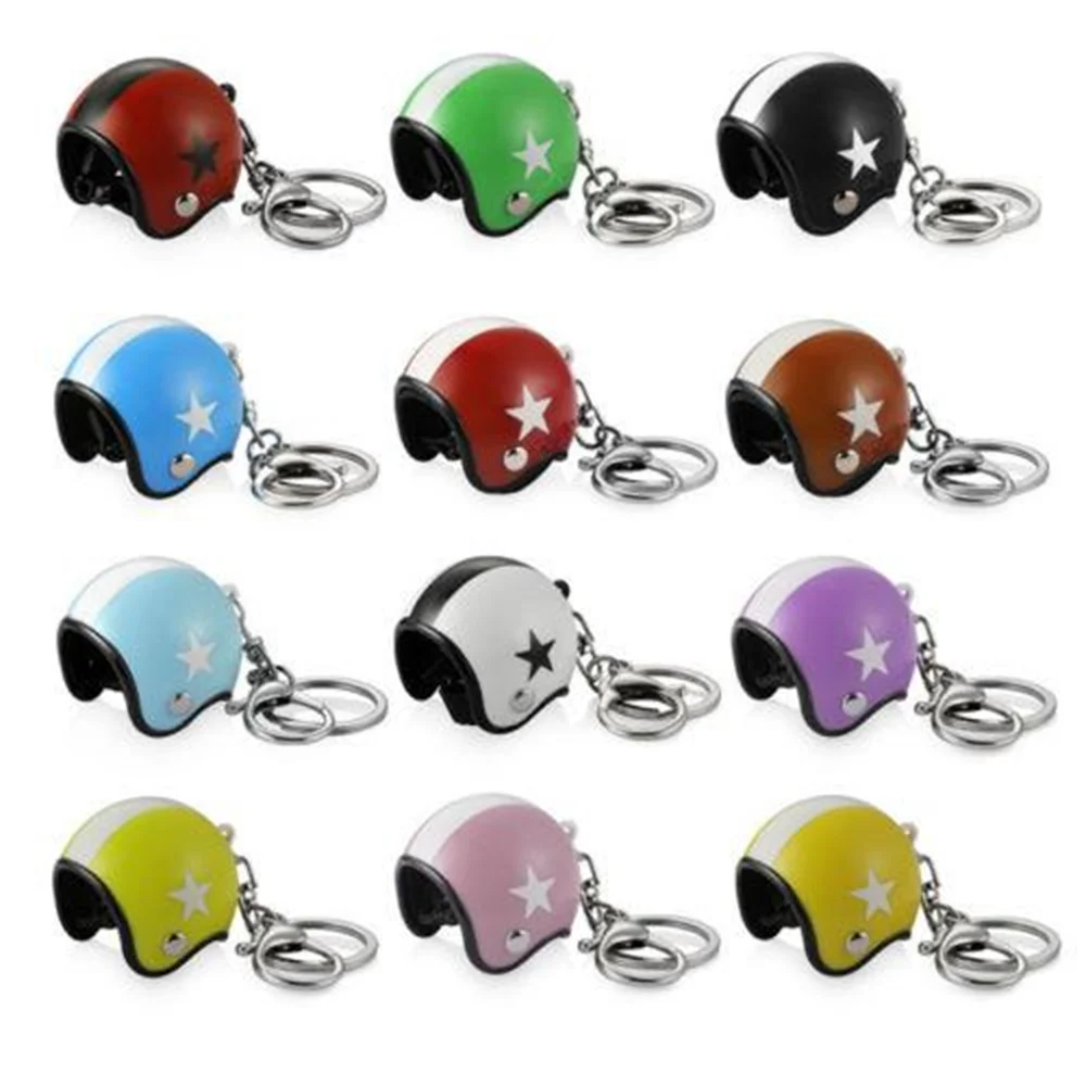 

Hot Star Pattern Motorcycle Helmet Design Keychain Car Motorcycle Bicycle Crash Helmet Key Fob Chain Gift Jewelry Car Key Ring