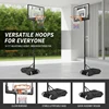 Basketball Hoop, 5-7 ft Adjustable Height Portable Backboard System, 32 inch Basketball Hoop & Goal, Kids & Adults Basketball Set with Wheels, Stand, and Fillable Base, for Outdoor/Indoor
