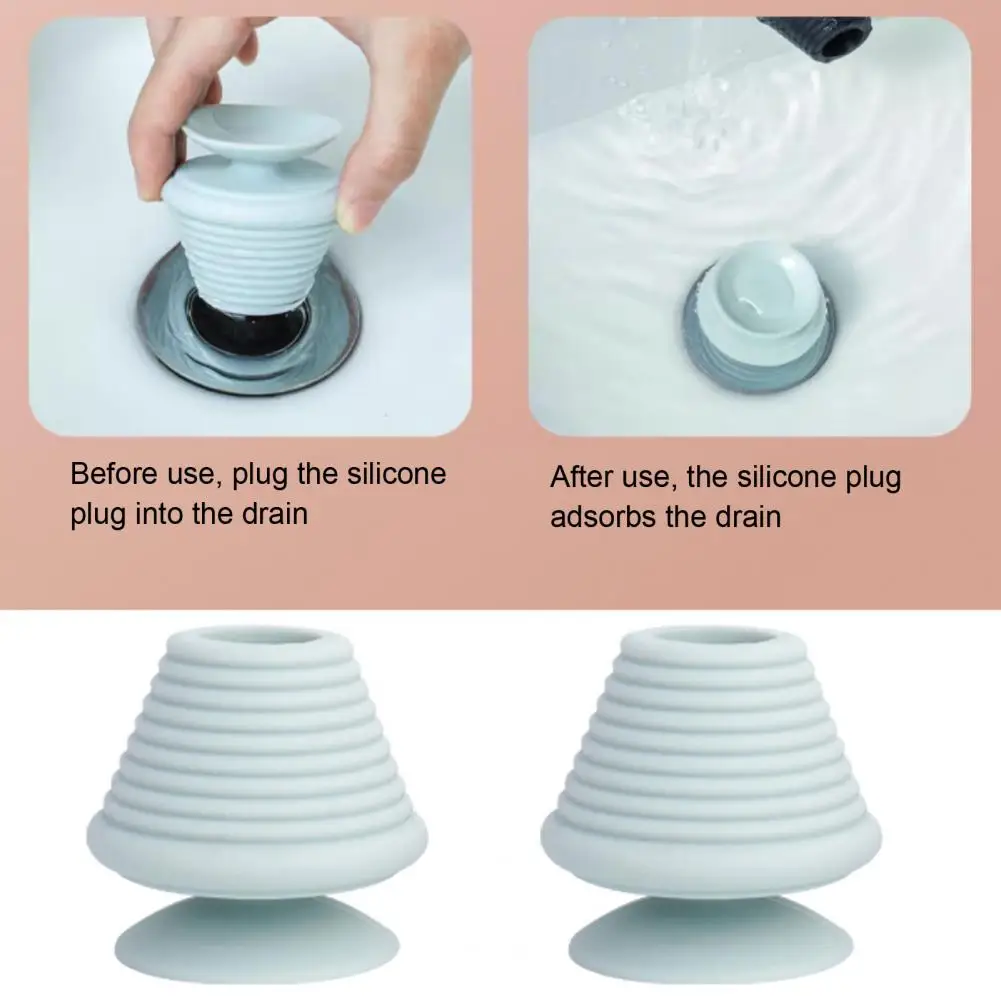 

Slope Design Sink Stopper Universal Silicone Bathtub Stopper with Strong Suction Cup for Kitchen Sink Washbasin Bathroom Shower