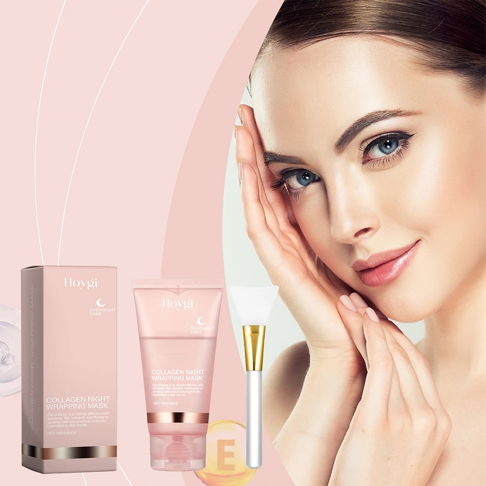 Collagen Peel off Mask With Brush Pore Shrinking Blackhead Removal Oil Control Skin Rejuvenation Moisturizing Brightening  75g