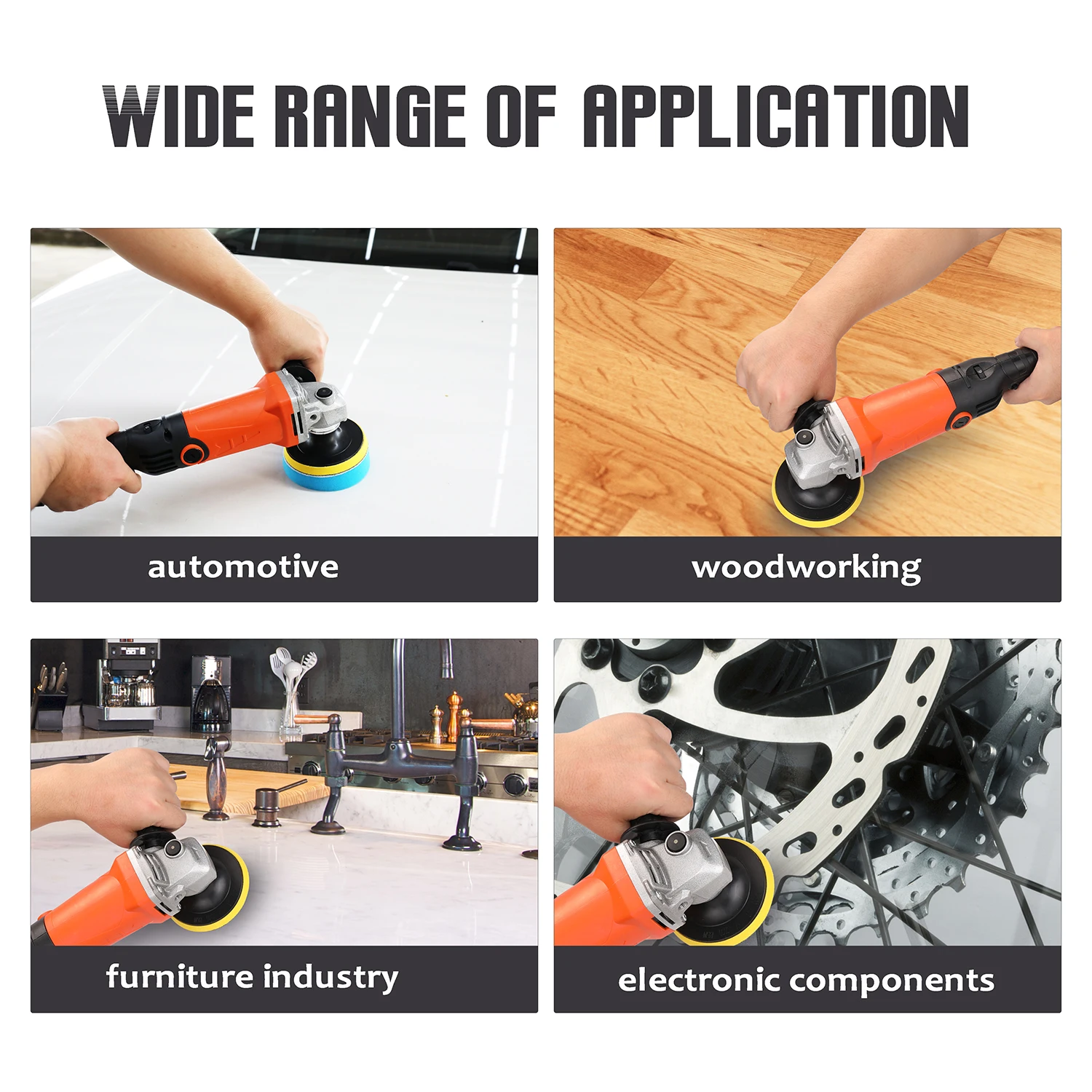 1200W Electric Polisher 8000RPM Adjustable Speed Car Waxing Polishing Machine Automobile Furniture DIY Grinding Polishing Tool