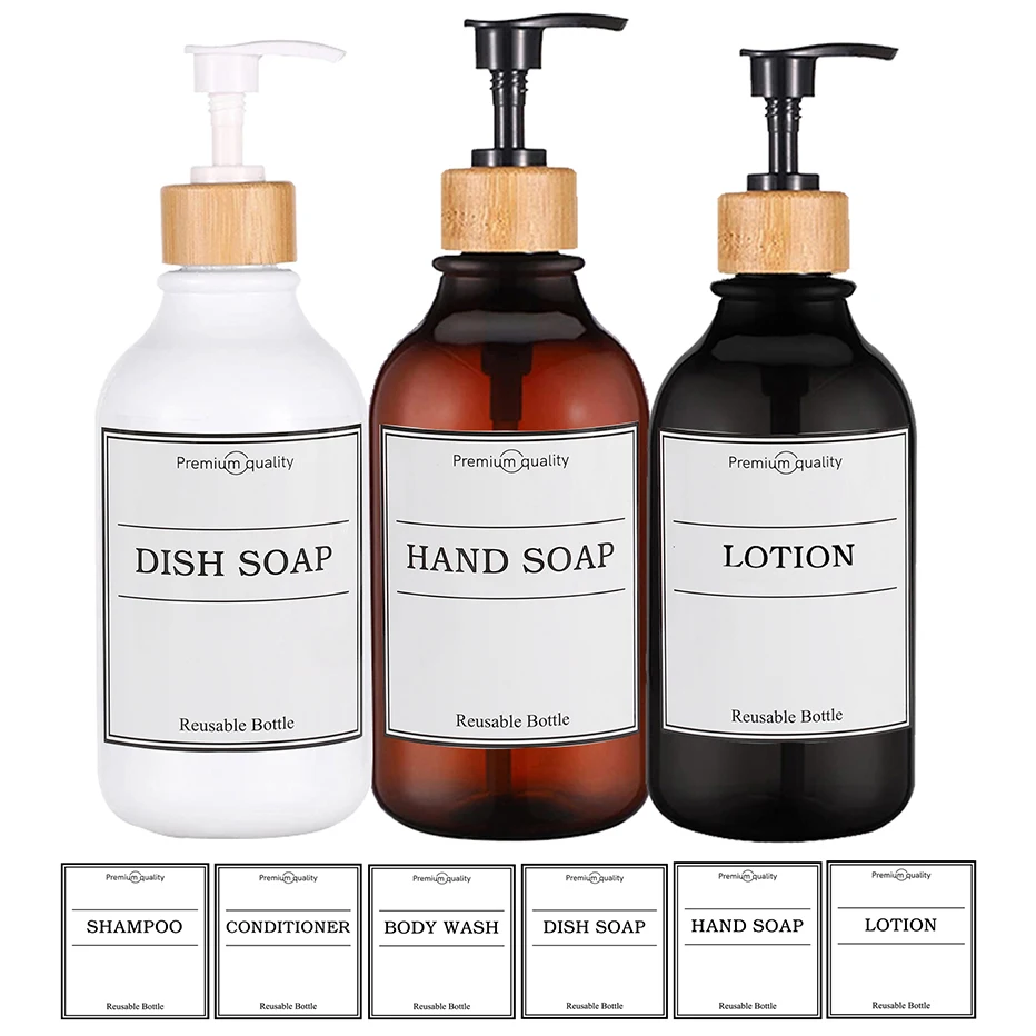 Refillable Pump Bottles Dish Soap Dispenser for Kitchen Sink Hand Soap Lotion Dispenser Shower Empty Storage Bottle Container Soap Dispenser Refillable Bottle Soap Dispenser Bottle Foaming Soap Dispenser Refillable Plastic Bottles
