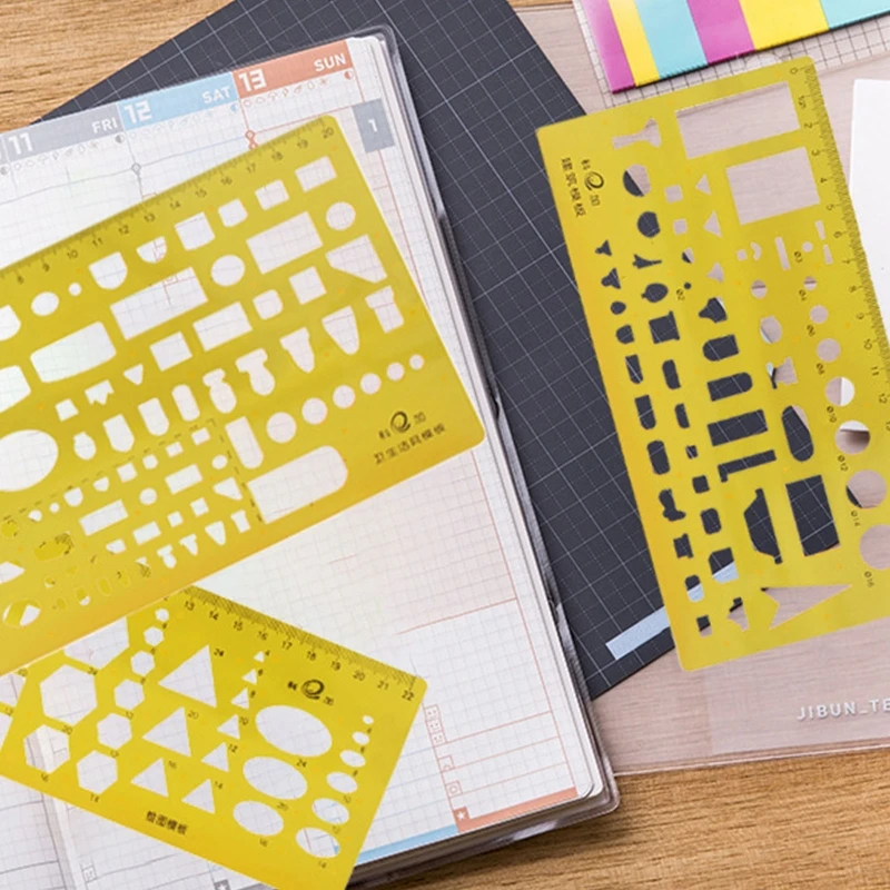 Drawing Templates Plastic Rulers Multi-Function Measuring Rulers French Curve Ruler Geometric Drawings Templates