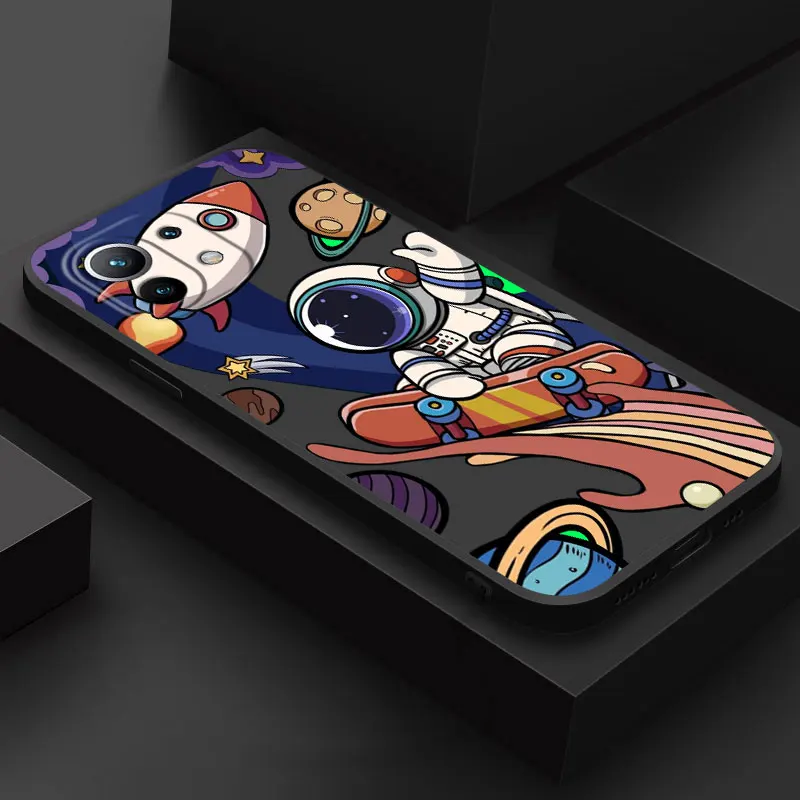 Retro Astronaut Galaxy Rocket Phone Case Cover