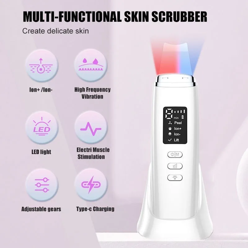 Ultrasonic Facial Cleaning Equipment Facial Ultrasonic Spatula Face Care Exfoliating Scrubber Aesthetics Black Dots Remover view 2