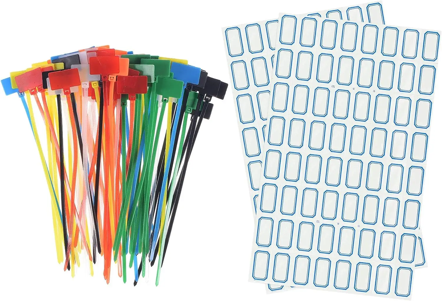 

Tcenofoxy 70pcs Nylon Cable Ties Tags Label Marker Self-Locking for Marking Organizing 7 Colors