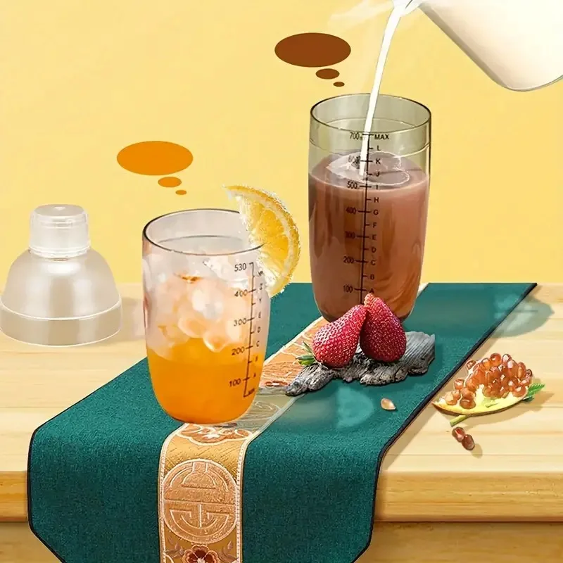 Cocktail Shaker Set 500ml Transparent Measuring Shaker with Stainless Steel Muddler for Bartending Juicing Mixing Drinks