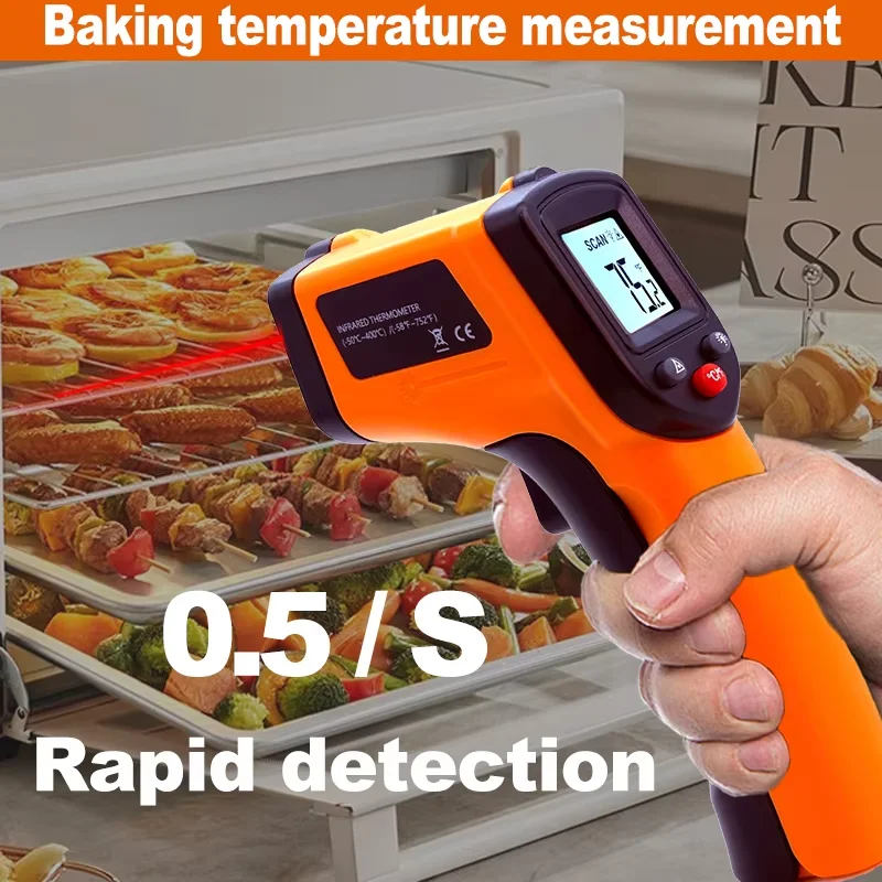 Infrarot-Thermometer Industrielles Hochpräzisions-Temperaturmessgerät Elektronisches Wasser- und Öltemperaturmessgerät für Küche und Backen