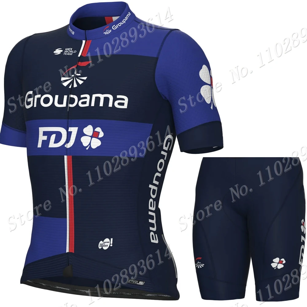 France FDJ Team Cycling Jersey Set Mens Summer Bicycle Clothing Road Bike Shirts Suit Bicycle Bib Shorts MTB Ropa Maillot