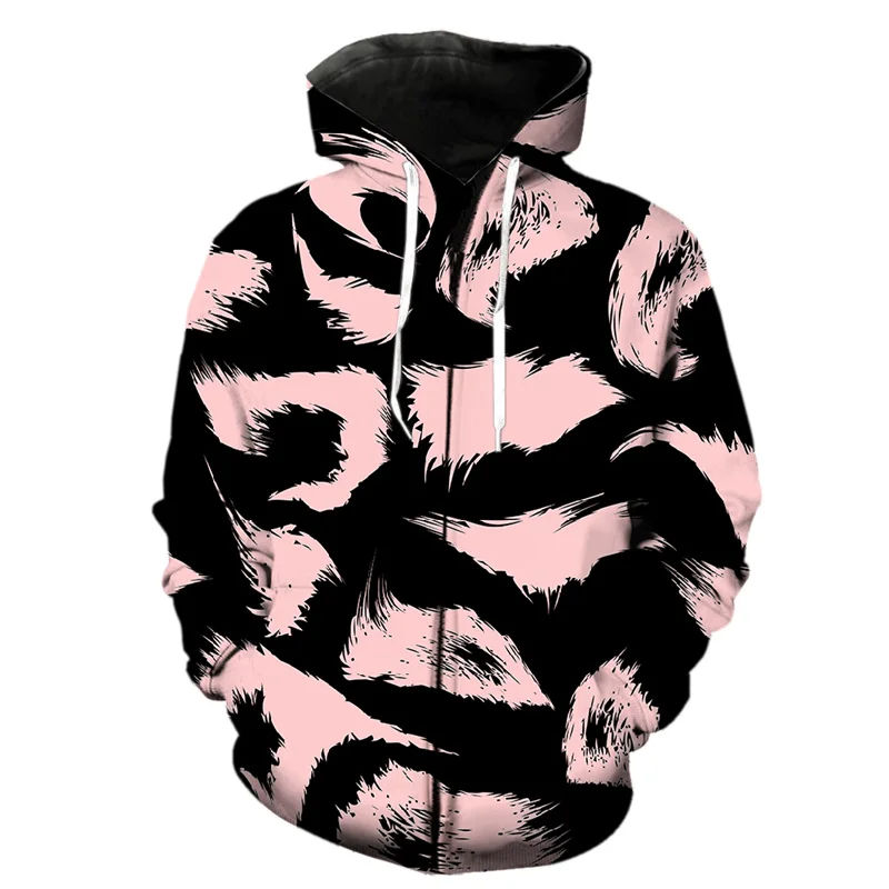 thumbnail image 1 of Sudadera con capucha y cremallera con estampado 3D de leopardo para hombre, estilo Harajuku, con textura de piel de animal, de manga larga, estilo hip hop, 1 of 5