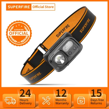 SUPERFIRE HL23 시리즈 미니 COB + LED 헤드램프, 헤드 손전등, 모션 센서 헤드라이트, USB-C 충전식 캠핑 야외 랜턴