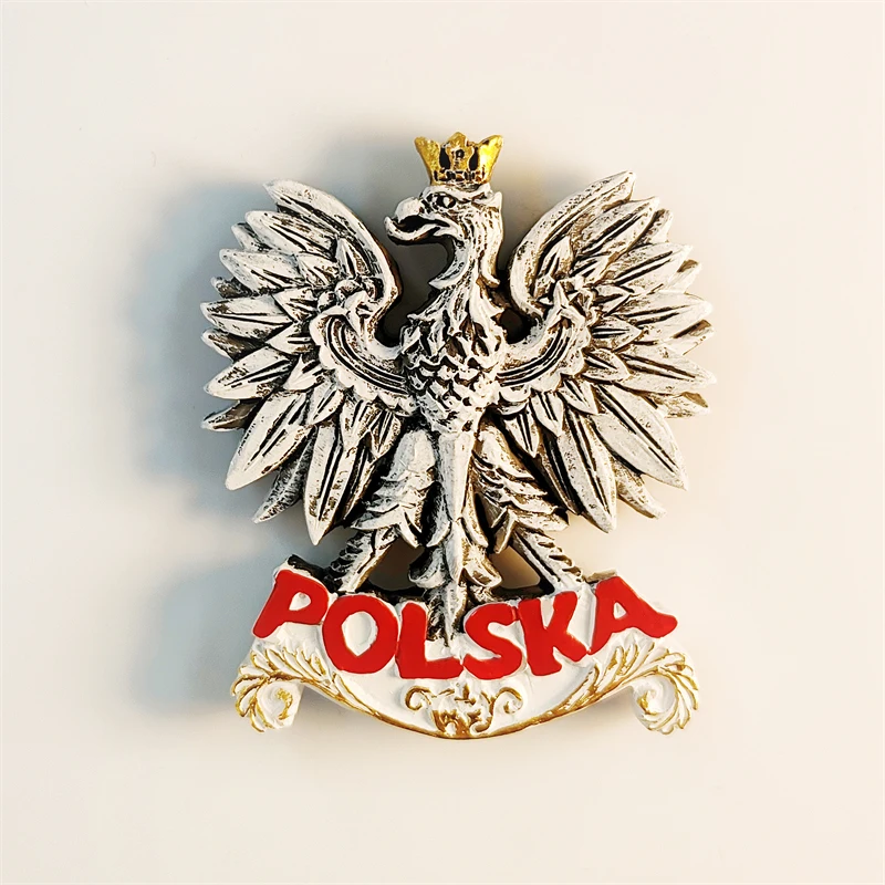 Europe Poland White Eagle 3D Stereoscopic Tourism Souvenirs Resin painting Decoration home Refrigerator magnets magnetic fridge magnets,magnetic fridge stickers,refrigerator decor