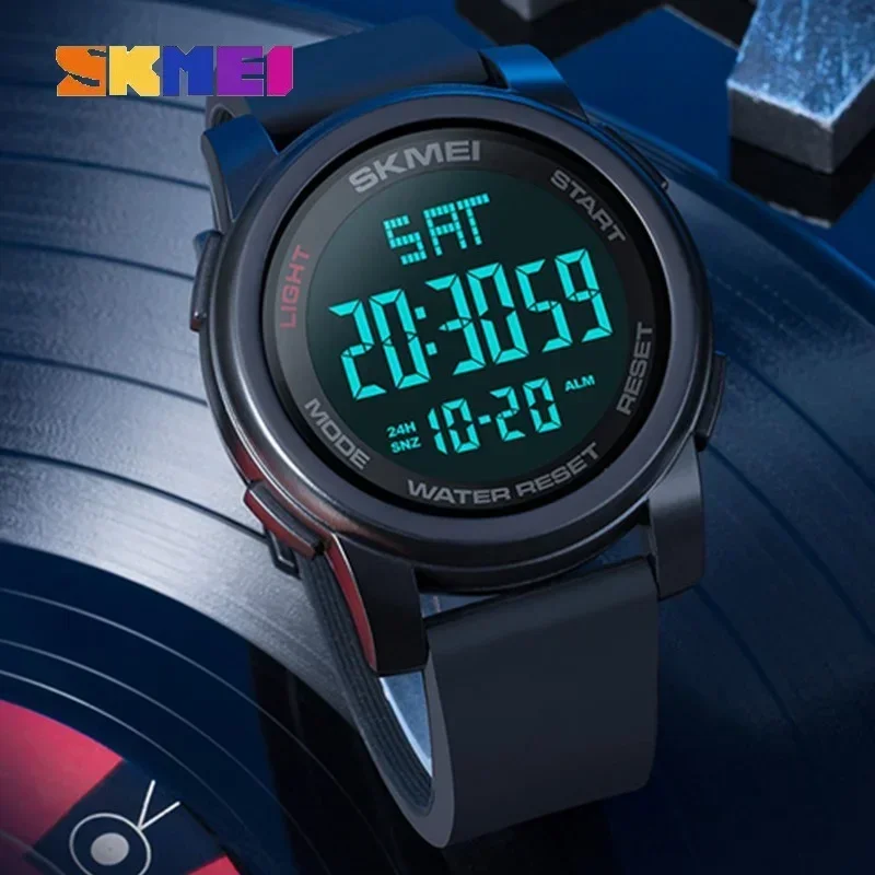 SKMEI 1257 LED Display Waterproof Electronics Mens Wristwatch Military Sport Digital Watch for Men Alarm Clock 1142 Reloj Hombre