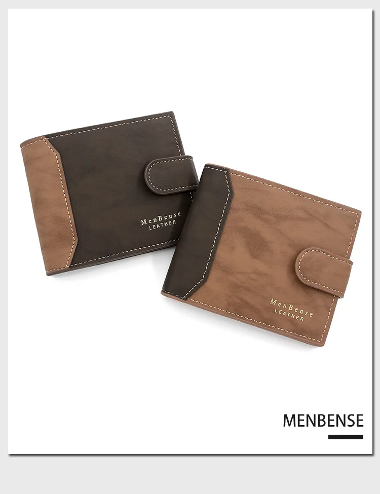 Männer Business Brieftasche Hohe Qualität PU Leder Kreditkarte Halter Fall Männlich Kurze Zipper Münzfach Geldbörse Geld Tasche mit haspe – Detail 2