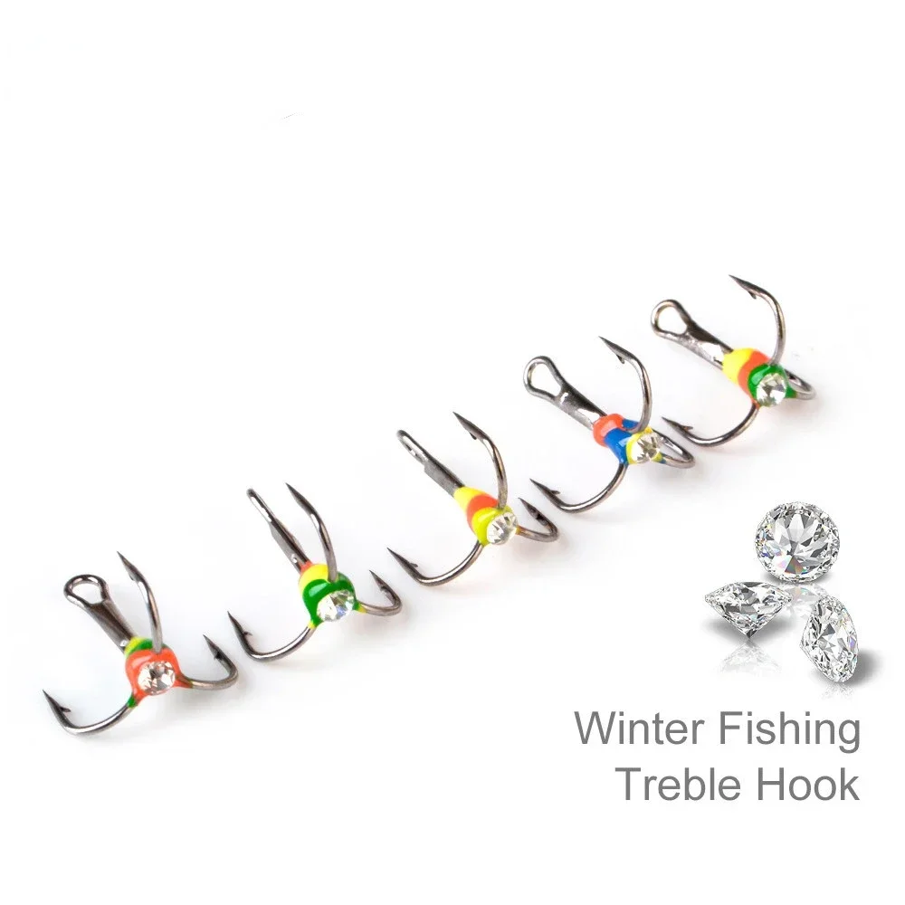 5pcsFishingHooksWinterIceFishingHooksThreejawHookHighCarbon