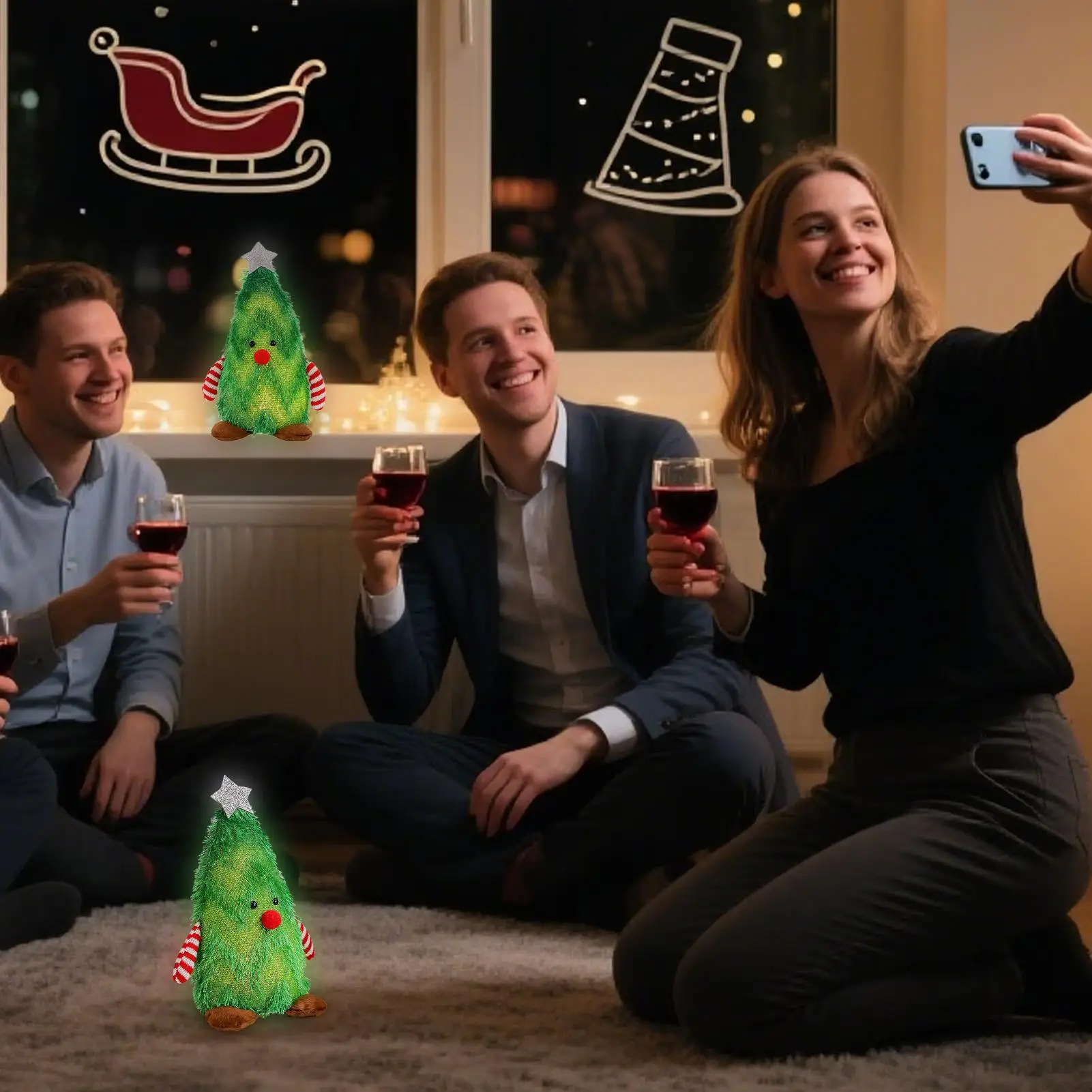 Lighted Christmas Dolls Soft Christmas Doll Light Up Figurines Tabletop Ornaments Illuminated Decoration For Festive Table