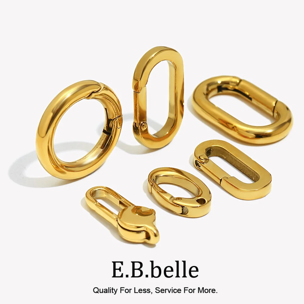 Elegant Round Oval Buckle Pendants - 18k Gold Plated Stainless Steel