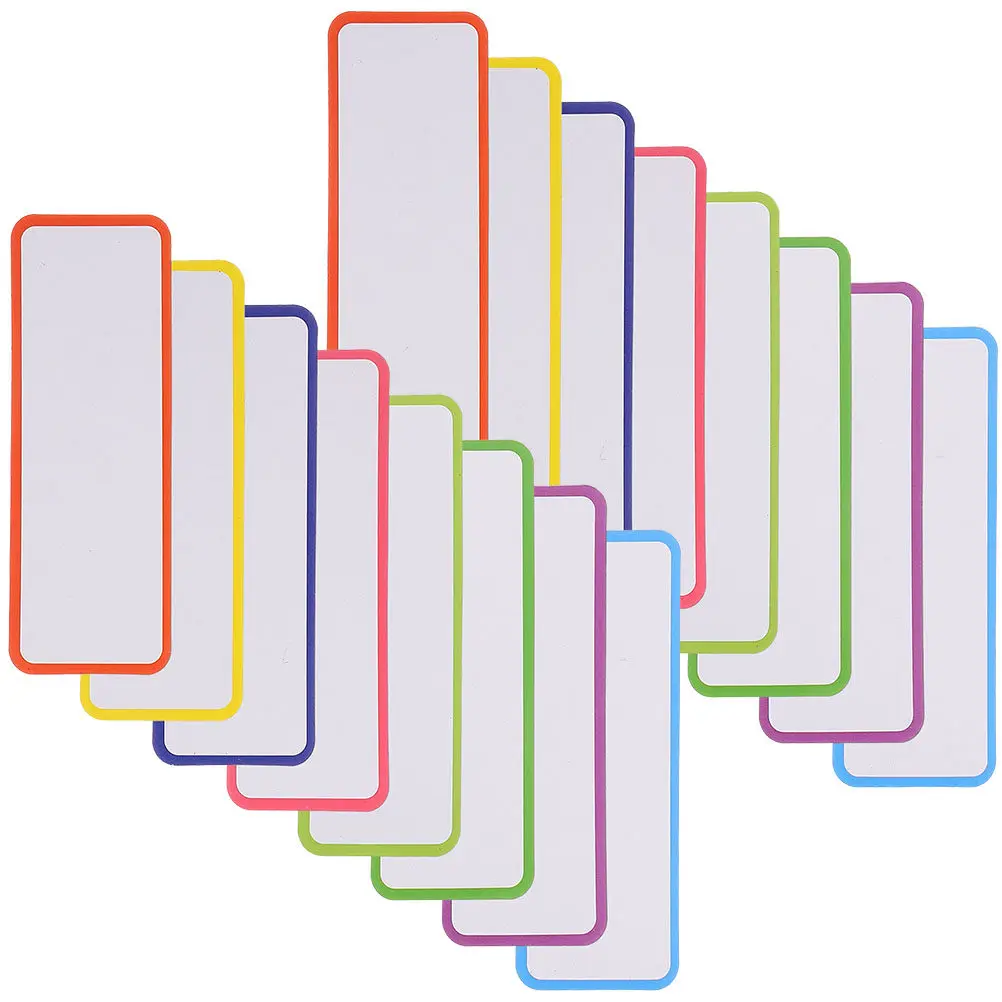 54Pcs 자기 라벨 건식 지우기 가능 재사용 가능한 유연한 스티커 냉장고 화이트보드 메시지 보드 업무 정리용