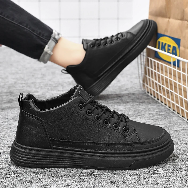 Baskets décontractées en cuir pour homme chaussures confort_voghion.com
