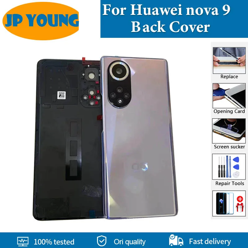 

Original Back Housing For Huawei Nova 9 Battery Cover RTE-AL00 Hebe-BD00 Back Door Phone Rear Case + Logo Adhesive Replacement