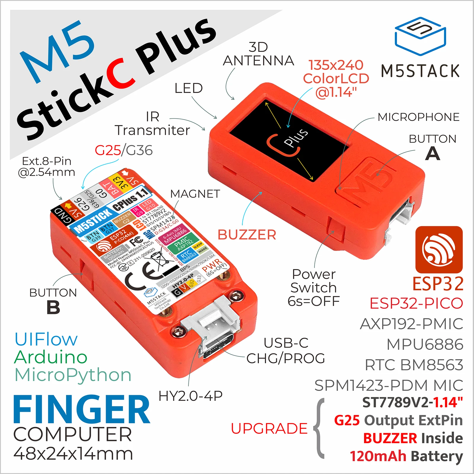 M5stack  RoverC Pro stickC plus x 2組 RoverC-Pro