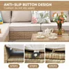 5/7Piece Wicker Patio Furniture Set,Outdoor Conversation Sectional Sofa w/Coffee Table,All-Weather Outdoor Sofa with Thick and 5