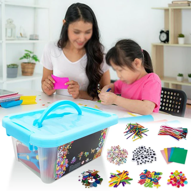 1000pcs Complete Art Supplies for Kids Craft Art Kit for Boys Girls  Kindergarten Home Supplies Christmas Crafts Folding Box - AliExpress