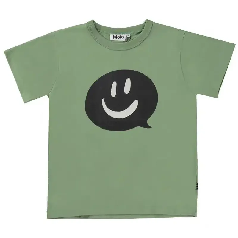 Boys Clothes Molo Brand New Summer Sale Cartoon Kids T-shirts Short Sleeve Cute Tops Cotton Toddler Girls Tee Children Outwear 2