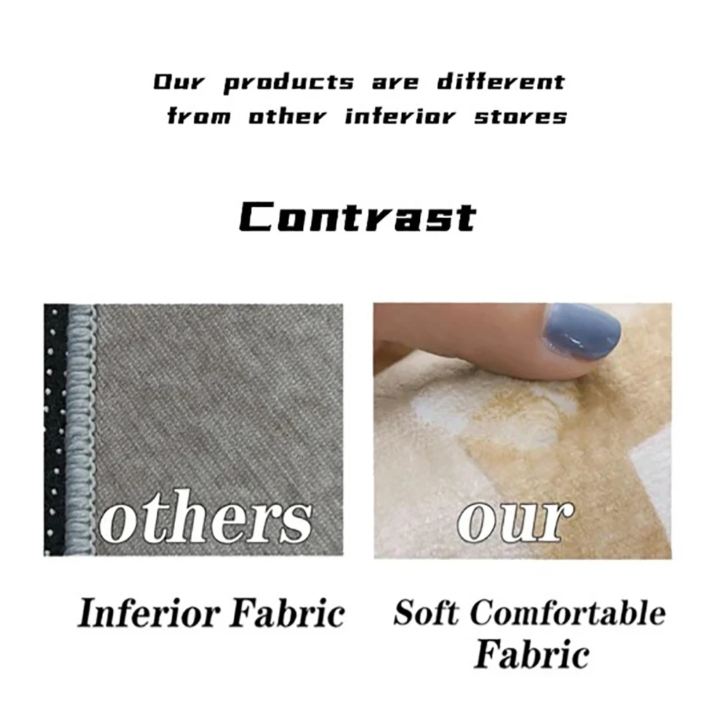 VIKAMA Flannel Boho Texture Living Room Cushion Desk Bedside Rug Indoor Carpet Door Mat Large Floor Mat Home Decor Easy Care