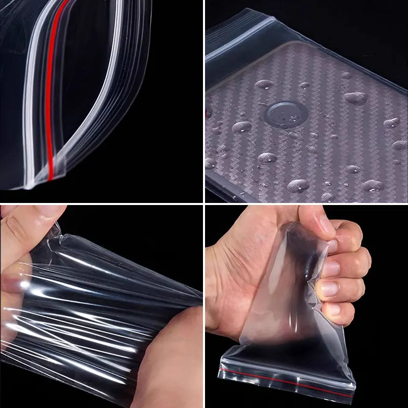 Small Plastic Ziplock Bags Resealable Transparent Jewelry Shoe Bag Vacuum Storage Bag Food Storage Poly Clear Bags 100 PCS