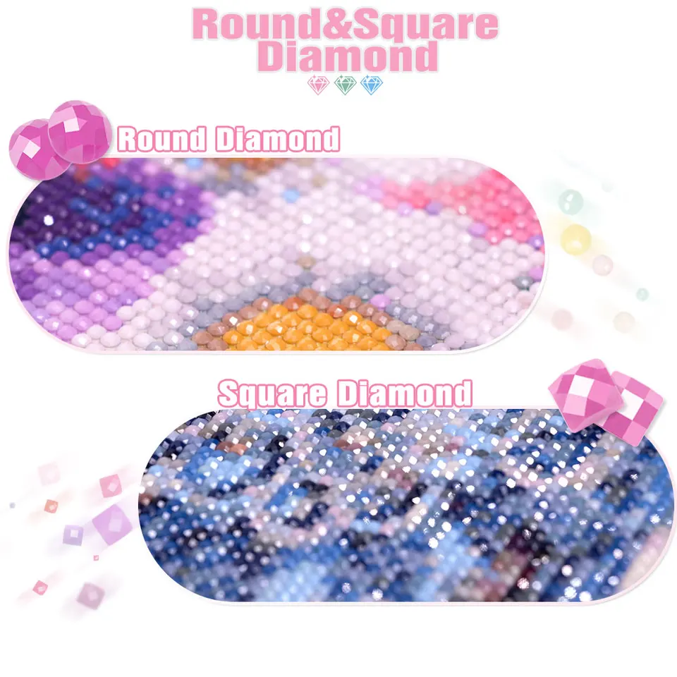 Kit Diamond Painting 5D Fai Da Te – Corona Rotonda Con Strass 30x30 Cm Per Parete