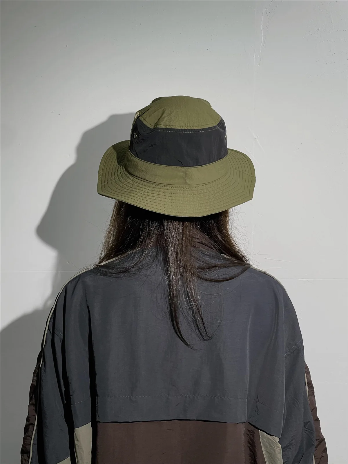 Women Men Japanese Camping Color Block Fisherman Hat Summer Outdoor Windproof Cap Bucket Hats_voghion.com
