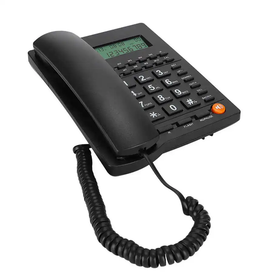 Caller ID Telephone Wired Phone Multifunction Landline Phone with 10 Sets Shortcuts Key for Office Home Hotel