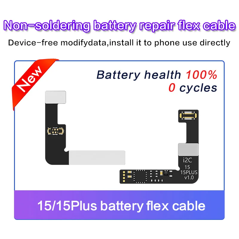 i2C 비 납땜 배터리 수리 FPC Flex For iPhone 15 14 13 12 11 Pro Max i2c I6S BR-13 KC01 KC02S KC03 태그 케이블 교체
